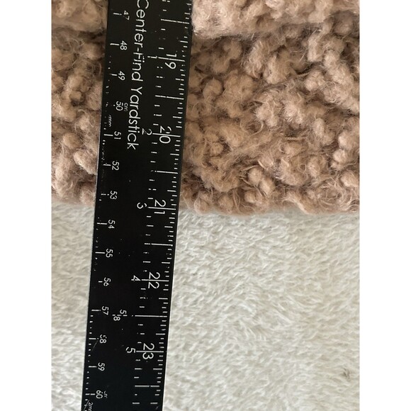 Free People Marshmallow Surplice Taupe Sweater Size Medium Faux Wrap Deep V Neck - Picture 9 of 11